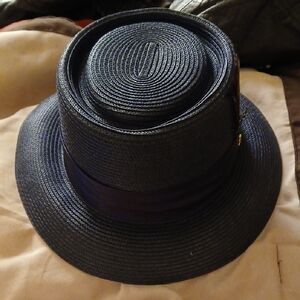 Stylish Navy Blue Straw Hat